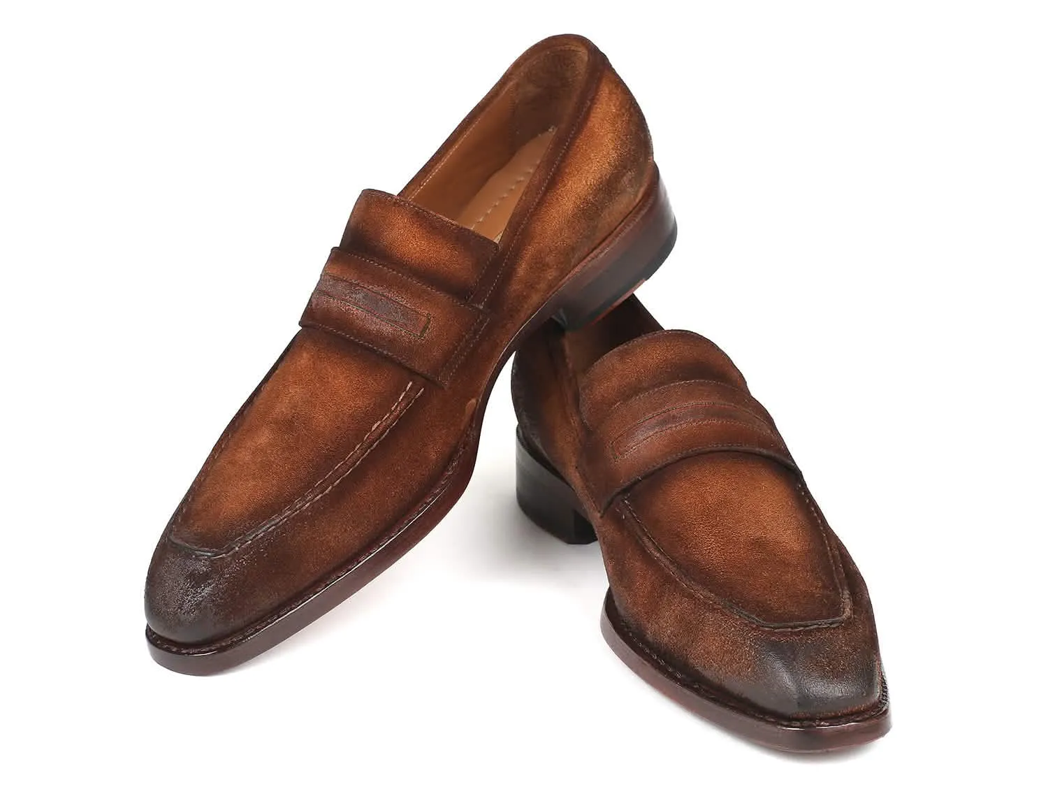 Brown Antique Suede Goodyear Welted Loafers - Paul Parkman's Signature Elegance