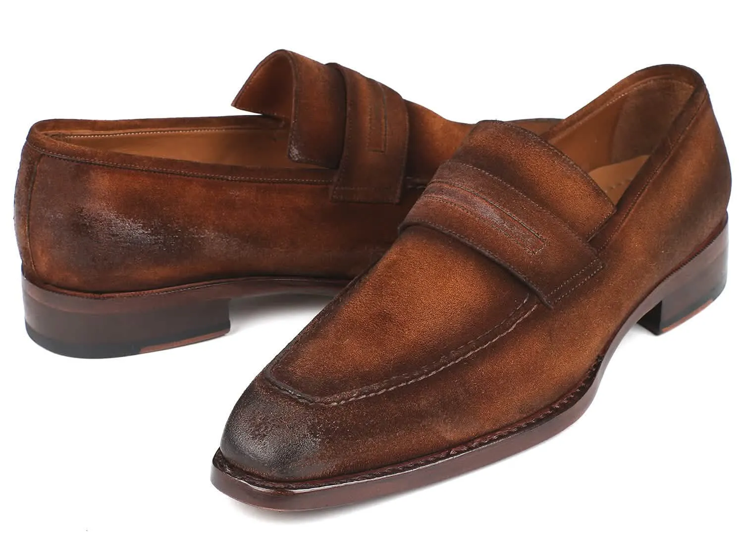 Brown Antique Suede Goodyear Welted Loafers - Paul Parkman's Signature Elegance