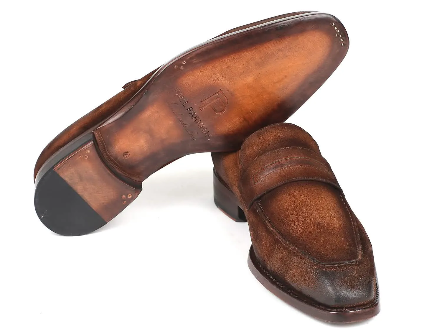 Brown Antique Suede Goodyear Welted Loafers - Paul Parkman's Signature Elegance