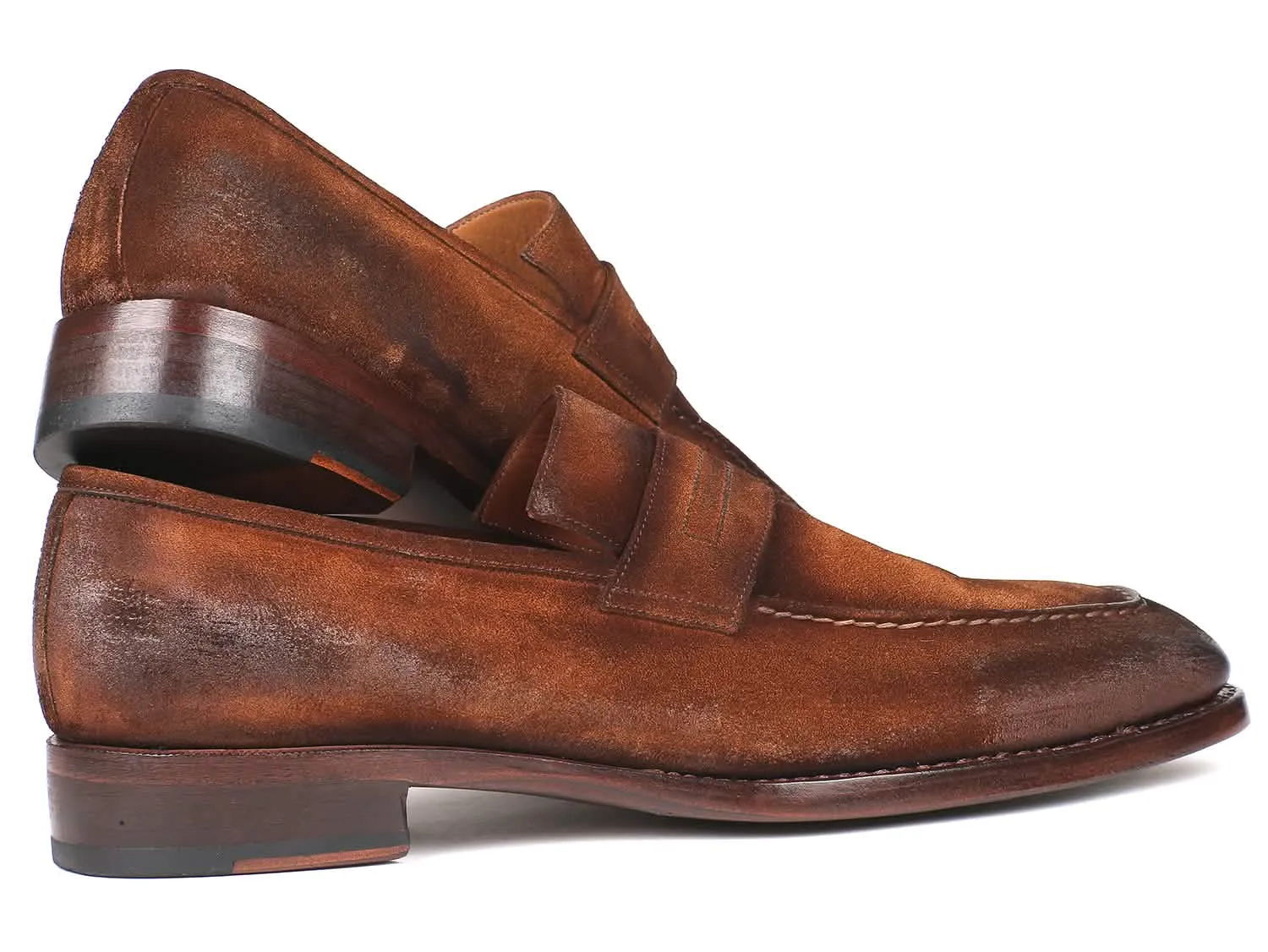 Brown Antique Suede Goodyear Welted Loafers - Paul Parkman's Signature Elegance