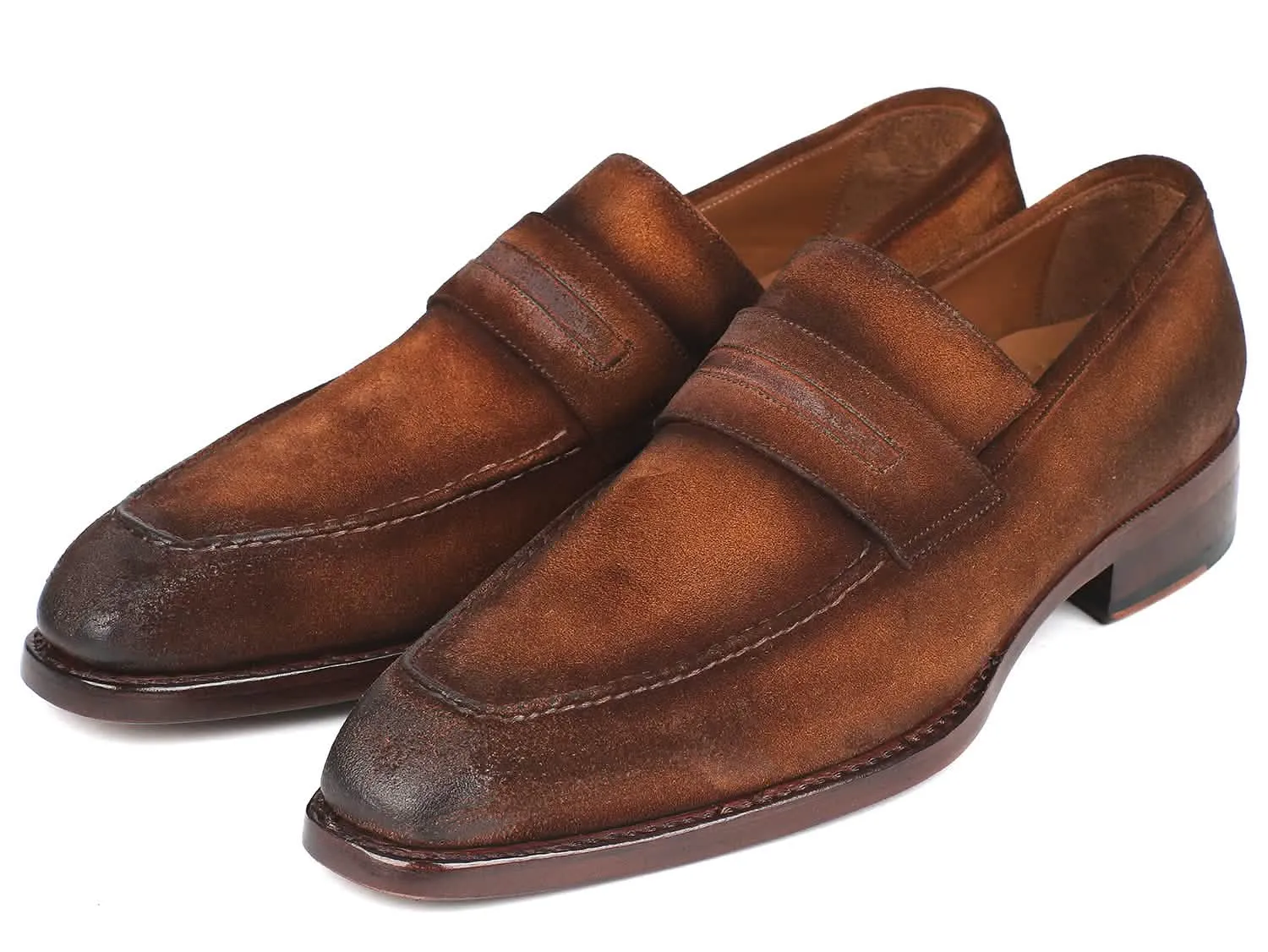 Brown Antique Suede Goodyear Welted Loafers - Paul Parkman's Signature Elegance