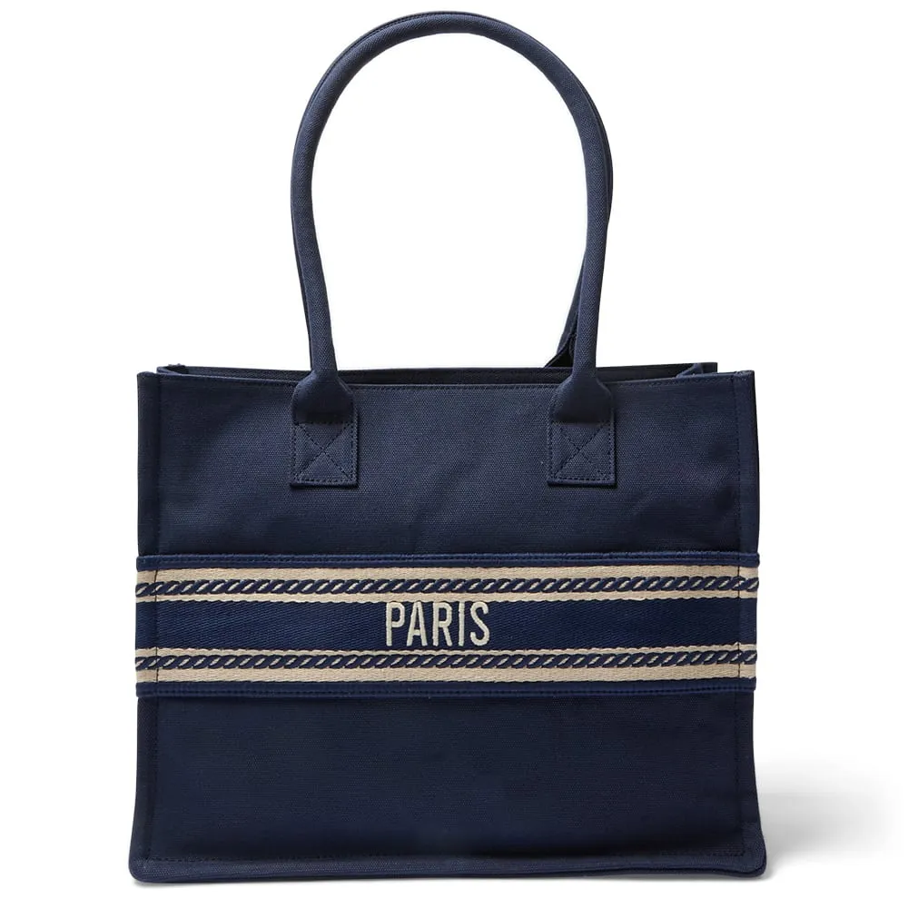 Hotel Tote in Navy Canvas