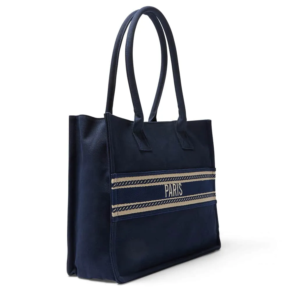 Hotel Tote in Navy Canvas