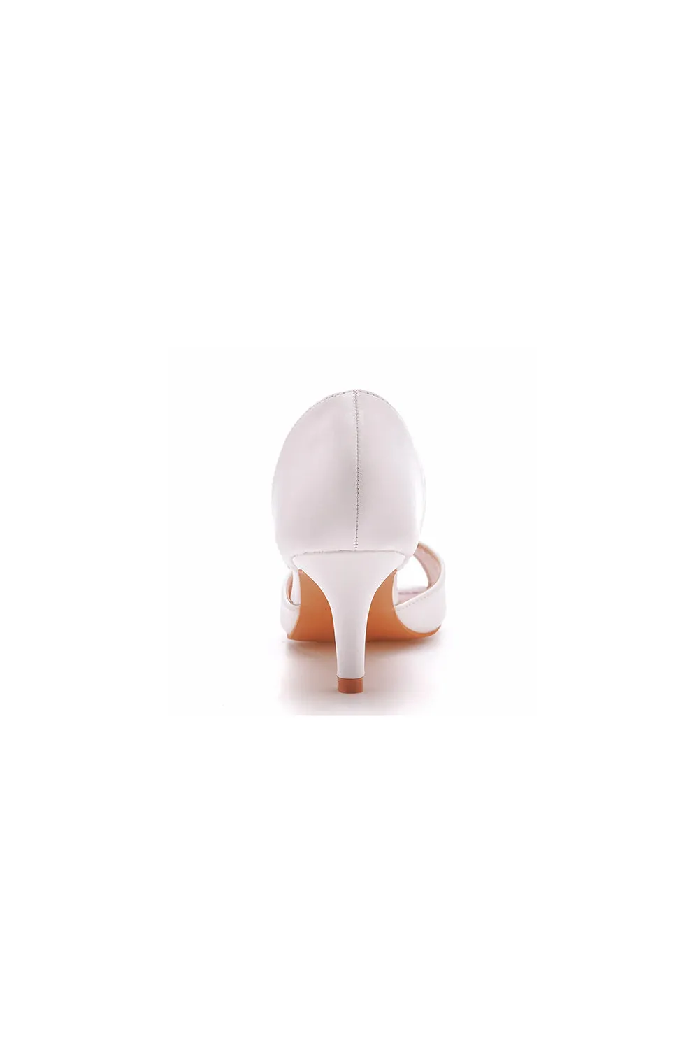 Peep Toe Satin Slip On Shoes High Heel