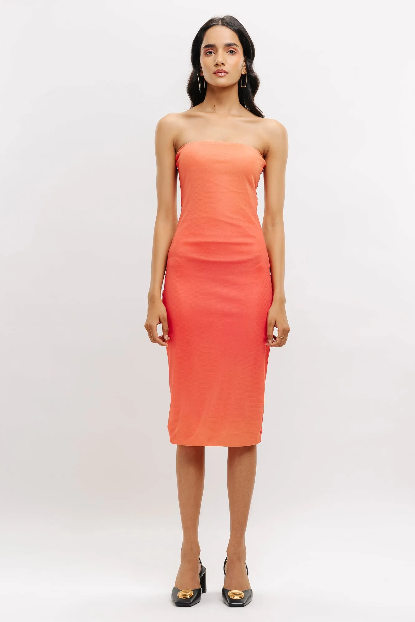 See Me Through Orange Dress